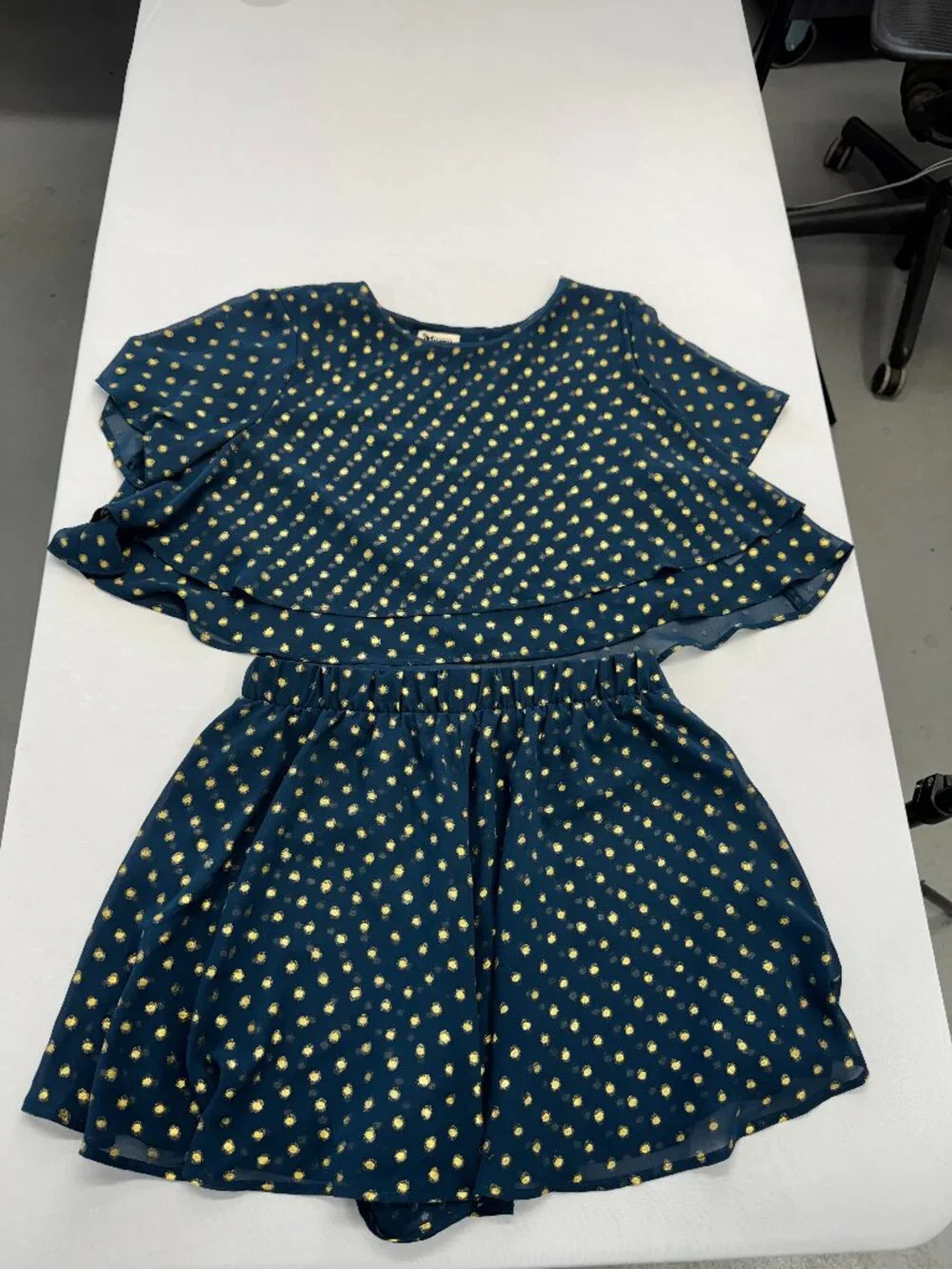 Show Me Your Mumu Candice Crop Top Teal Gold Polka Dot Sz M - Picture 2 of 10